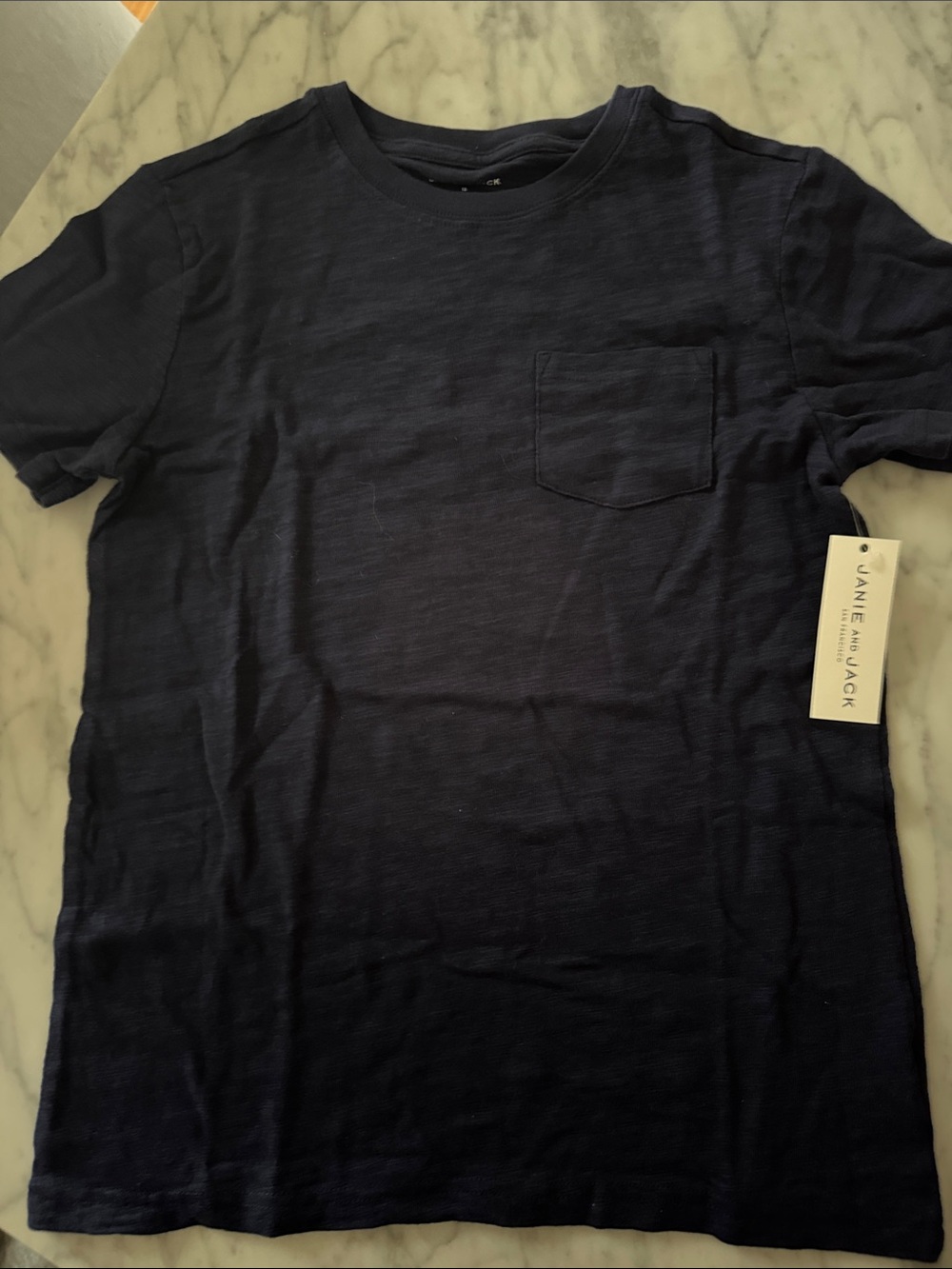 Janie and Jack Navy and Yellow Short-Sleeve Pocket Tee